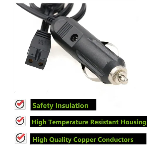 Vista 2 de SZRMCC Cable de encendedor de cigarrillos de 12 V CC, enchufe de cable de 2 pines, caja fría, mini cable de extensión de repuesto para nevera