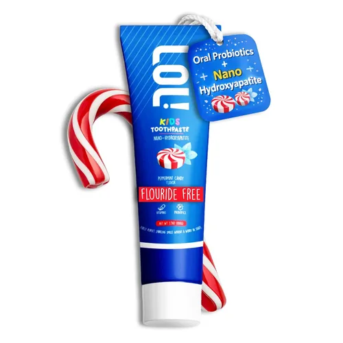 Vista 10 de LOL - Pasta de dientes para niños, sin flúor, pasta de dientes nano hidroxiapatita, probióticos, pasta dental de xilitol para niños