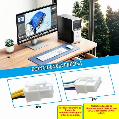 Vista 5 de Reemplazo de la fuente de alimentación L255AS-0 de 255W para Dell Optiplex