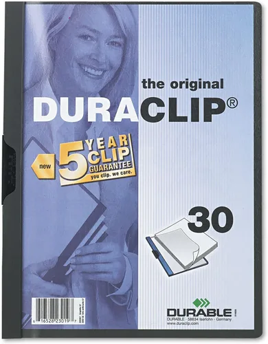 Vista 4 de DURABLE Cubierta de vinilo DuraClip con clip, carta, capacidad para 30 páginas, transparente/azul oscuro (220307)