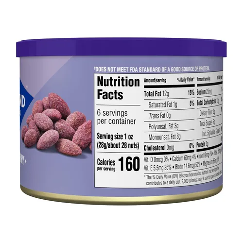 Vista 2 de Blue Diamond Almonds Nueces dulces con sabor a arándano, 6 onzas, paquete de 1