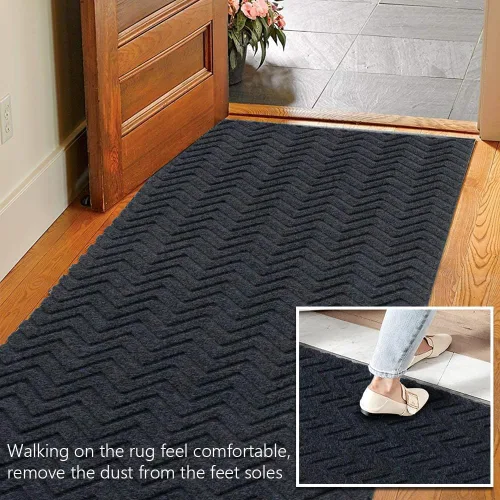 Vista 3 de Alfombra de pasillo impermeable para interiores y exteriores, 2 x 2 pies, pasillo, cocina, entrada, dormitorio, con parte trasera de goma