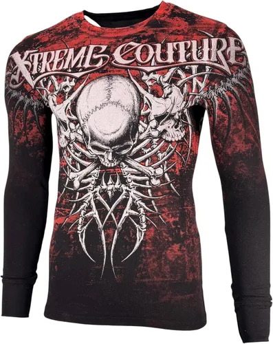 Vista 4 de Xtreme Couture by Affliction - Camisa térmica de manga larga para hombre Negro (Bare Bone)
