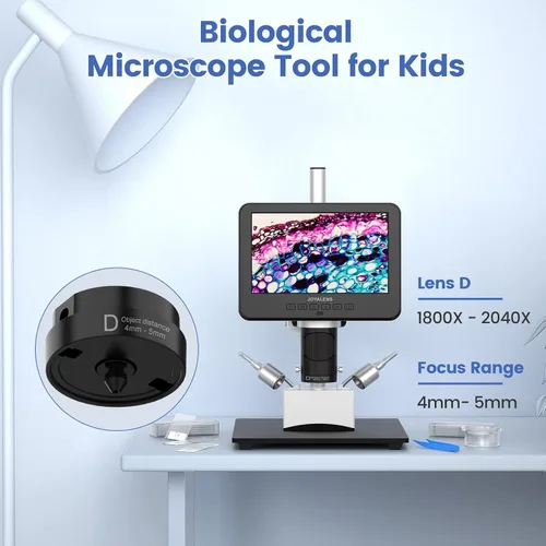 Vista 8 de JL246MS 3 lente 2000X HDMI microscopio digital con pantalla LCD