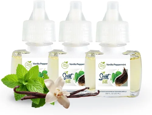 Vista 14 de Scent Fill Ambientador 100% natural de cereza y almendra con enchufe, recambios de aceite perfumado, 3 recambios