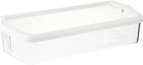 Vista 2 de Contenedor para puerta de refrigerador, transparente con banda/borde blanco, compatible con refrigeradores Whirlpool y KitchenAid, plástico