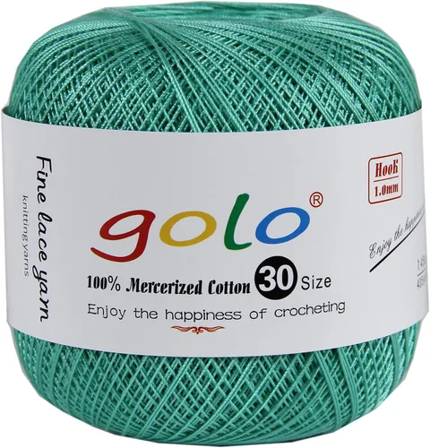 Vista 55 de Golo 3 bolas de hilo de ganchillo tamaño 30, hilo de bordar y lana para tejer a mano para calados 045 000-045 Rojo Caliente