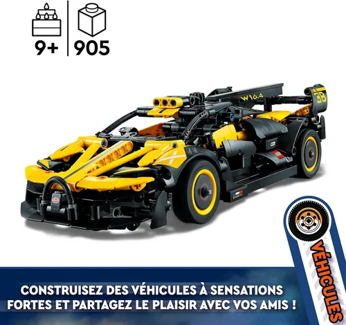 Vista 5 de LEGO 42151 Technic Bugatti - Coche de juguete de carreras, modelo de coche coleccionable, vehículos icónicos de 9 años