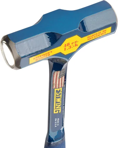 Vista 3 de Estwing Big Blue - Martillo de ingeniero de 48 onzas con construcción de acero forjado y mango reductor de impacto - E6-48E (Paquete de 8)