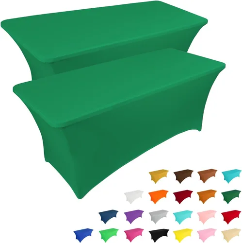 Vista 18 de IVAPUPU - Mantel de elastano para mesas rectangulares, ajustado, elástico, lavable, protector de mesa para eventos, fiestas, bodas, cócteles, Negro