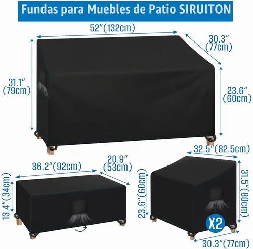 Vista 2 de SIRUITON - Funda impermeable para muebles de exterior, 4 piezas