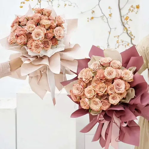 Vista 7 de Papel de regalo floral coreano, 40 hojas, suministros para floristería, papel de regalo para ramo de flores impermeables, suministros florales