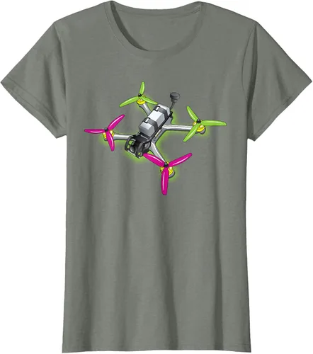 Vista 19 de Freestyle FPV Racing Drone Pilot Acro Quadcopter - Camiseta de sandía, Negro, S