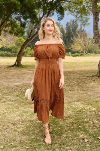Vista 4 de Scarlet Darkness Vestido renacentista para mujer, vestido largo de verano, bohemio, fluido