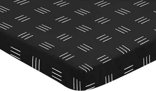 Vista 2 de Sweet Jojo Designs Mini sábana bajera para cuna de niño y niña, color blanco y negro, para cuna, portátil, paquete de cuna y juego, diseño