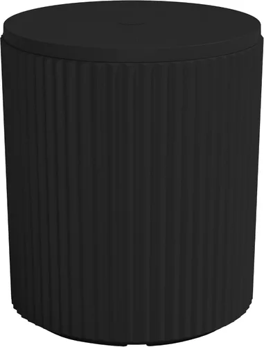 Vista 14 de SERWALL Mesa auxiliar redonda para exteriores, cubo de hielo 3 en 1, mesa auxiliar y caja de almacenamiento, multiuso para porche, patio, piscina
