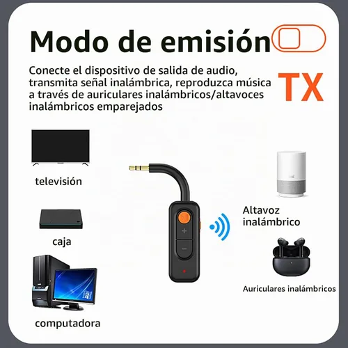 Vista 4 de Receptor transmisor de audio Bluetooth 5.4 con baja latencia, adaptador AUX Bluetooth de coche de 0.1 in con micrófono integrado para llamadas manos
