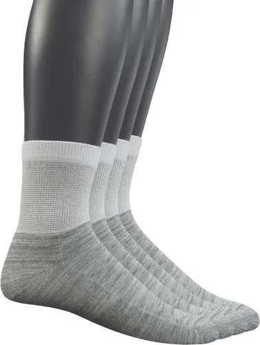 Vista 7 de Yomandamor 4 pares de calcetines tobilleros diabéticos para hombre con puntera sin costuras y suela acolchada, talla L (tamaño de calcetines: 10-13)