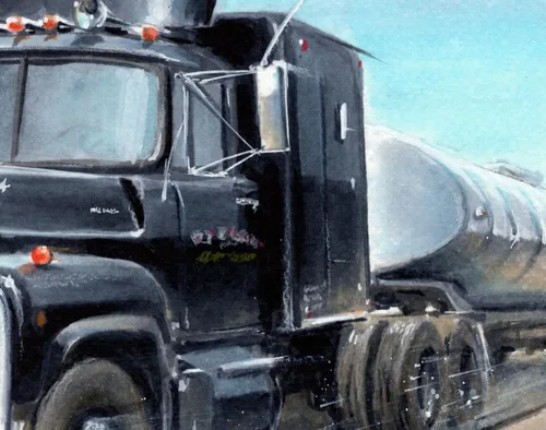Vista 2 de Póster de goma firmado de CONVOY con diseño de pato Mack Truck de la película, arte de pared de impresión vintage de 11 x 14 pulgadas, retro
