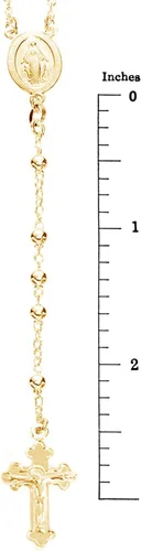 Vista 3 de Ritastephens Collar de cruz de Virgen María con cuentas de rosario italiano de plata de ley u oro de 0.118 in