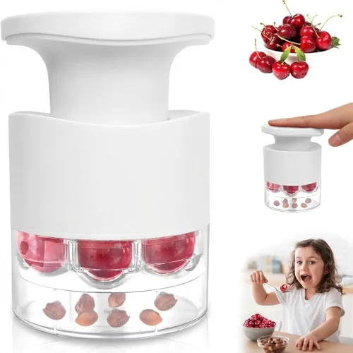 Vista 9 de Cherry Pitter - Herramienta de descorazonador de aceitunas y cerezas de alta resistencia con diseño de bloqueo que ahorra espacio, herramienta