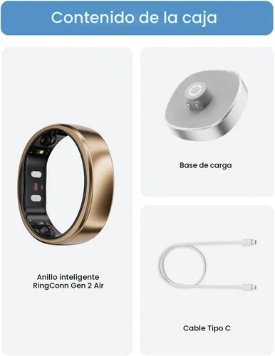 Vista 9 de RingConn Gen 2 Air, Anillo Inteligente AI Ultra-Delgado, Batería de 10 Días, Monitor de Fitness/Sueño/Estrés/FC para Mujeres y Hombres, Sin Tarifa