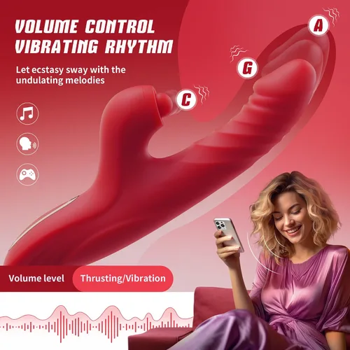 Vista 8 de Vibrador con empuje y consolador para mujeres Toendi, juguete de rosa para el punto G, estimulador del clítoris, juguetes sexuales, consoladores