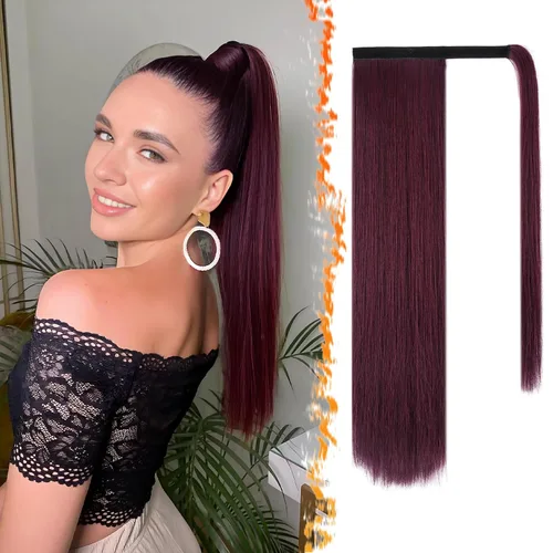 Vista 66 de BARSDAR Extensión de Cola de Caballo Corta y Recta - Extensiones de Cabello de Cola de Caballo con Cordón de 14 Pulgadas en Negro para Mujeres