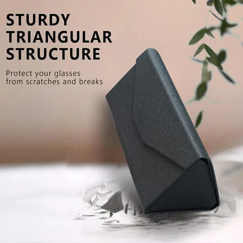 Vista 5 de Funda rígida para gafas con diseño plegable, funda portátil para gafas de sol para protección de gafas, ligera