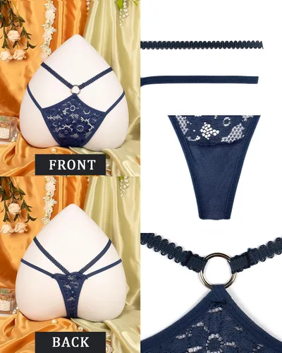 Vista 30 de Ropa interior con purpurina transpirable con encaje sexy para mujer