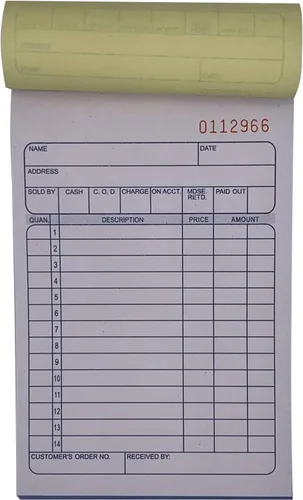 Vista 4 de Lote de 10 libros de pedidos de ventas 33 formularios triplicados sin carbono 3 copias