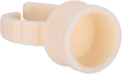 Vista 5 de 100 piezas de anillo de tatuaje de cejas de silicona microblading pigmento dedo pegamento titular para maquillaje de pestañas, herramientas