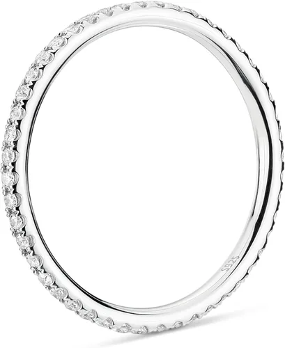 Vista 3 de PAVOI 14K Gold Plated Solid 925 Sterling Silver CZ Simulated Diamond Stackable Ring Eternity Bands for Women