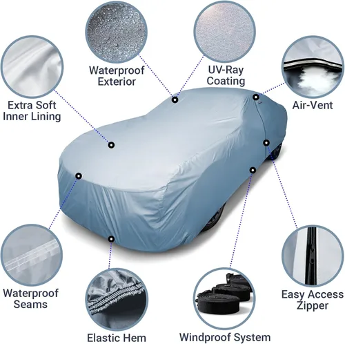 Vista 4 de iCarCover - Funda Premium para Automóvil para 1988-1993 Pontiac Lemans Hatchback, Resistente, Impermeable para Todo Clima, Ajuste Personalizado