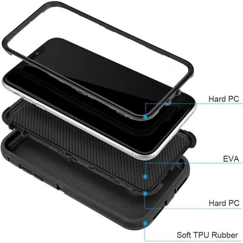 Vista 3 de MAXCURY Funda para iPhone 11, resistente a prueba de golpes, protección de cuerpo completo para hombres y mujeres, parachoques de policarbonato duro