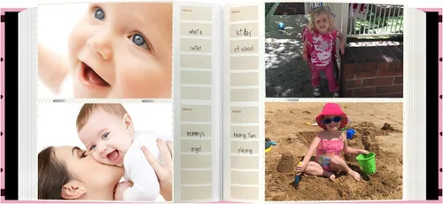 Vista 3 de Pioneer 2-Up Baby Dot - Álbum de fotos con marco de tela, 200 bolsillos, color rosa y marrón