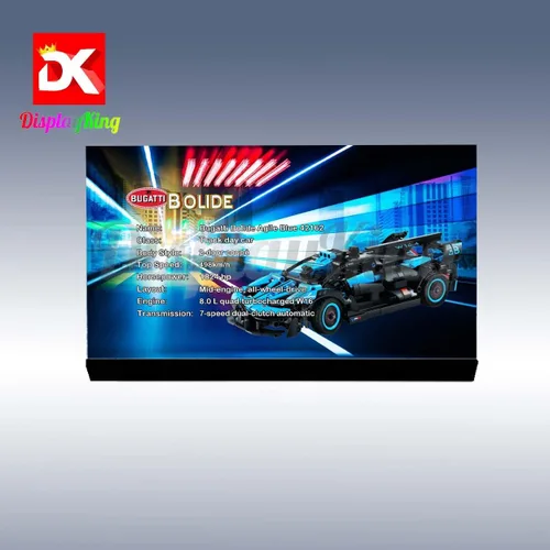Vista 3 de Placa de exhibición acrílica para Lego Bugatti Bolide Agile Blue 42162 (juego de Lego no incluido)