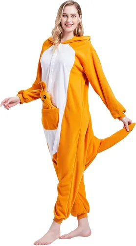 Vista 3 de Onesie Pajamas for Adults - Unisex Animal Cosplay Sleepwear, Christmas Halloween Costume
