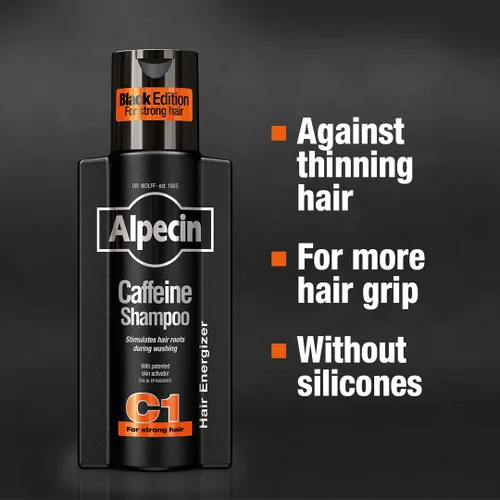 Vista 2 de Alpecin Champú C1 Cafeína Edición Negra, 2 x 8.5 fl oz – Para el crecimiento natural del cabello