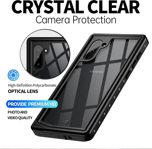 Vista 7 de BEASTEK Funda impermeable para Galaxy Note 10, serie NRE a prueba de golpes, con certificación IP68, con protector de pantalla integrado, cubierta