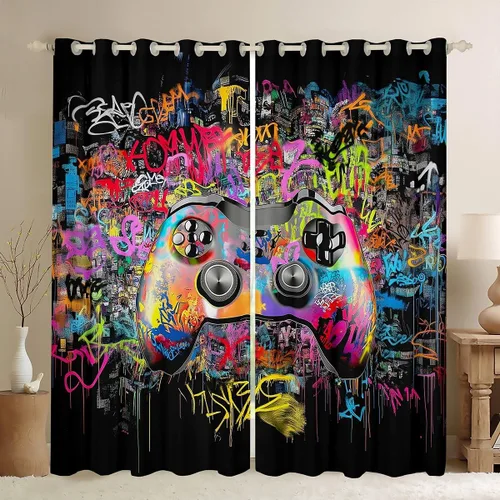 Vista 35 de Erosebridal Cortinas de baloncesto de béisbol, fútbol, rugby, tratamiento de ventanas para niños, niñas, adolescentes, con temática de deportes
