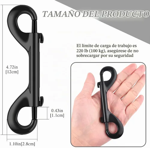 Vista 2 de ERKOON Ganchos extra grandes de 4-7/10 pulgadas de doble extremo, capacidad de carga de 220 libras, clips de aleación de zinc de doble cara