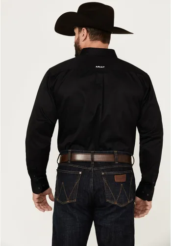 Vista 4 de Ariat Camisa ajustada de sarga con logotipo del equipo para hombre