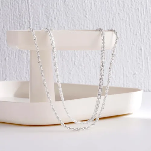 Vista 97 de Collares en capas para mujer, chapados en plata, delicada cuerda torcida de serpiente, delicado collar en capas, gargantilla de diferentes