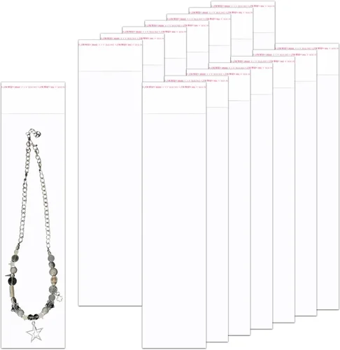 Vista 9 de Bolsas adhesivas largas de 2 x 8 pulgadas, 100 bolsas de celofán autosellables, bolsa transparente para joyas, collares, palitos de pretzel