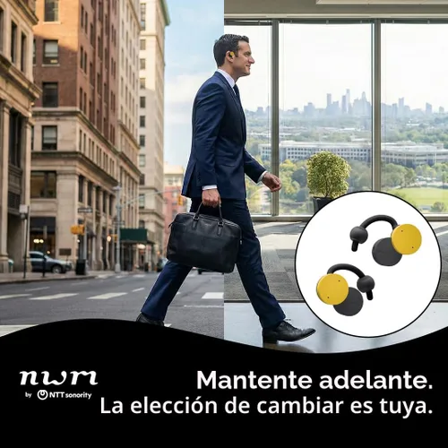 Vista 2 de nwm DOTS Altavoces Inalámbricos de Oreja (Auriculares de Oreja Abierta) con Fugas de Sonido Suprimidas
