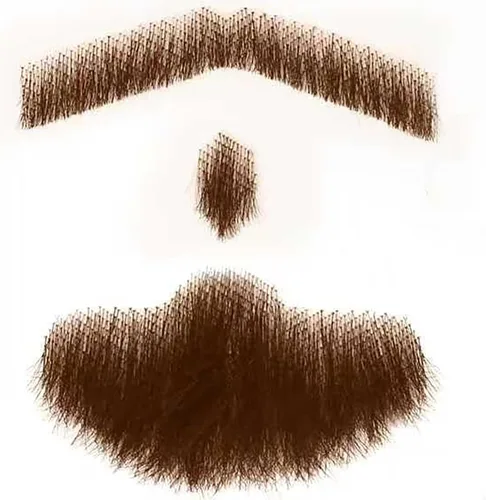 Vista 8 de Fake Mustache Fake Beard Realistic 100% Human Hair for Halloween MenMakeup Negro