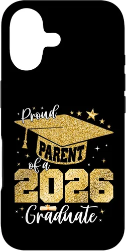 Vista 32 de Proud Parent of a Class of 2026 Graduate Senior Graduation Case for iPhone 16