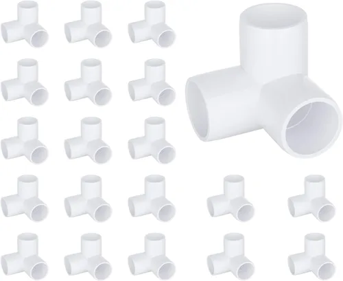 Vista 25 de Paquete de 12 accesorios de codo de 45 grados de PVC de 1 pulgada, conector de tubo de 2 vías de grado para muebles para construcción de estanterías