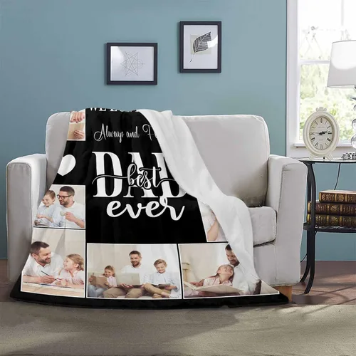 Vista 4 de D-Story Manta de fotos personalizada, manta de foto personalizada para disfraz, primera manta de microforro polar ultra suave, manta de cama de 40 x